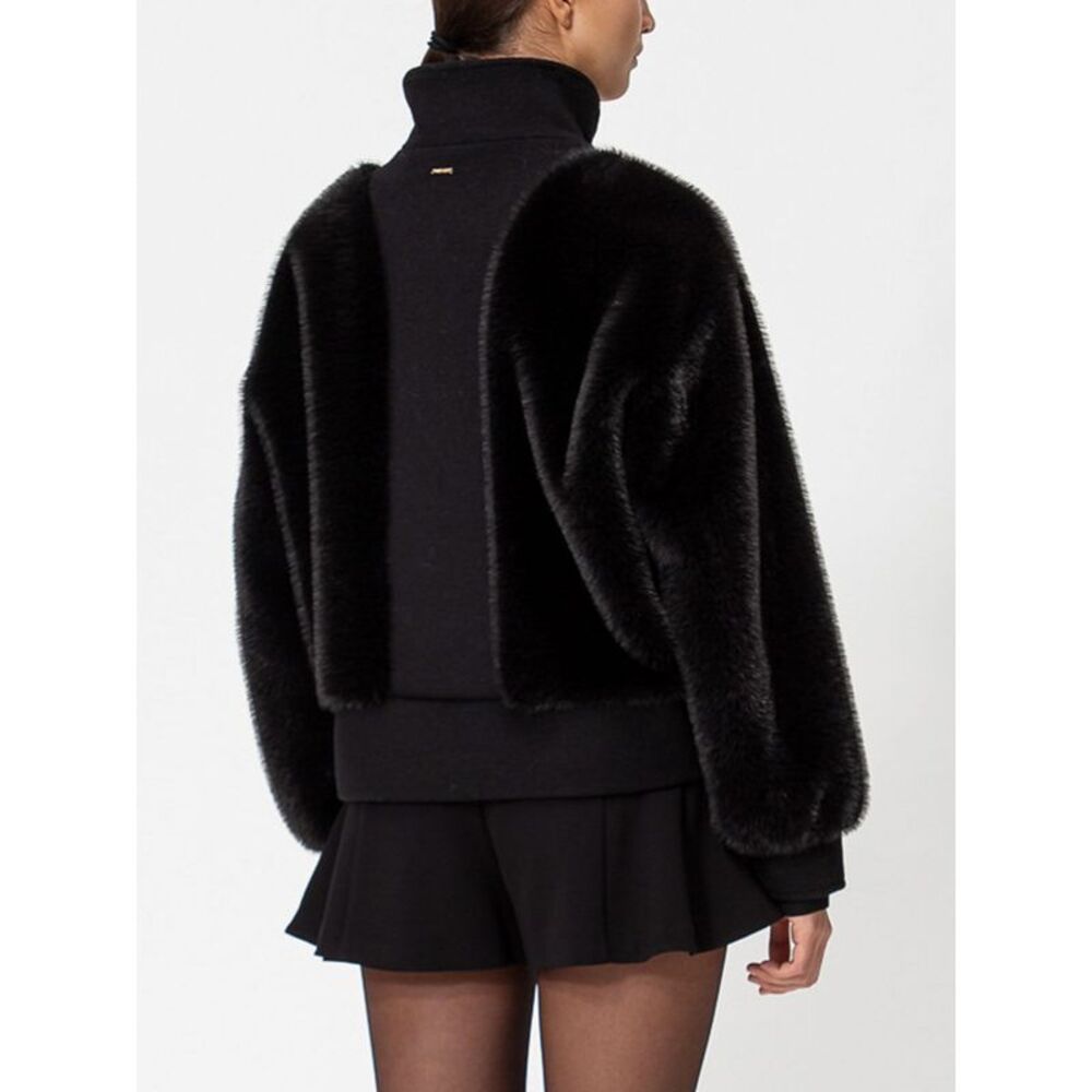 Twinset Women Twinset Turtleneck Short Faux Fur Jacket - Picture 3 of 4